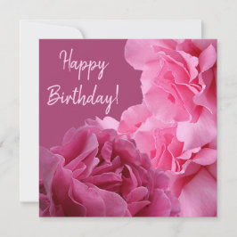 Tarjeta Festiva Elegante y feliz bonito de cumpleaños rosa rosa ex