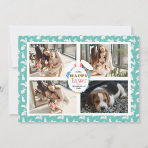 Tarjeta Festiva Elegante y feliz foto de la familia de los huevos
