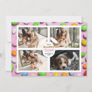 Tarjeta Festiva Elegante y feliz foto de la familia de los huevos