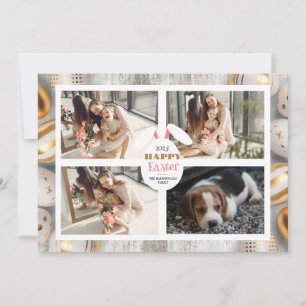 Tarjeta Festiva Elegante y feliz foto de la familia de los huevos