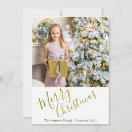 Tarjeta Festiva Elegante y festivo guión dorado Feliz foto de Navi