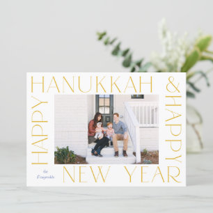 Tarjeta Festiva Elegante y minimalista foto de Año Nuevo de Hanukk