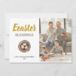 Tarjeta Festiva Elegante y moderna foto de guión de bendición de P