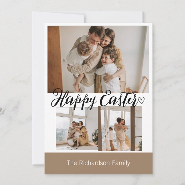 Tarjeta Festiva elegante y moderno de Pascua, colección de tres fo (Anverso)