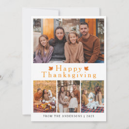 Tarjeta Festiva Elegante y moderno foto del otoño de Acción de Gra