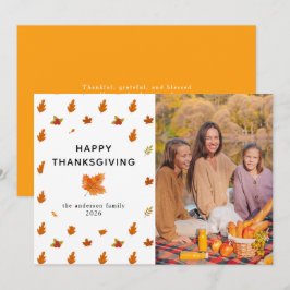 Tarjeta Festiva Elegante y moderno foto del otoño de Acción de Gra