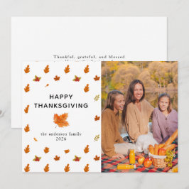 Tarjeta Festiva Elegante y moderno foto del otoño de Acción de Gra