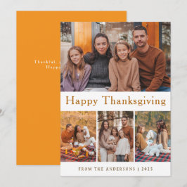 Tarjeta Festiva Elegante y moderno foto del otoño de Acción de Gra