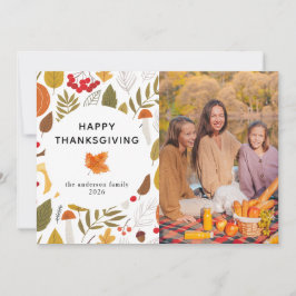 Tarjeta Festiva Elegante y moderno foto del otoño de Acción de Gra
