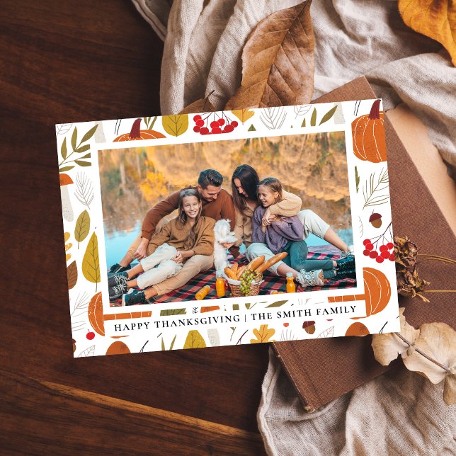 Tarjeta Festiva Elegante y moderno foto del otoño de Acción de Gra (Subido por el creador)