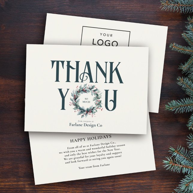 Tarjeta Festiva Elegante y moderno logotipo de Wreath Business (Subido por el creador)