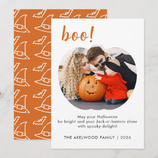 Tarjeta Festiva Elegante y moderno Pumpkin Shaped Photo Halloween