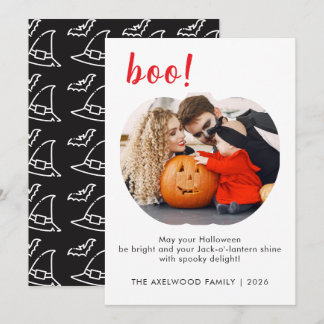 Tarjeta Festiva Elegante y moderno Pumpkin Shaped Photo Halloween