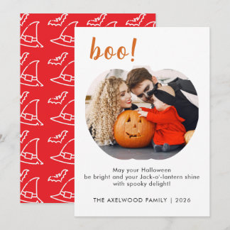 Tarjeta Festiva Elegante y moderno Pumpkin Shaped Photo Halloween