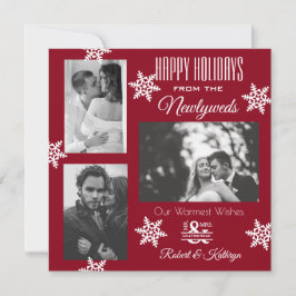 Tarjeta Festiva Elegante y moderno recién casados Tres Navidades d