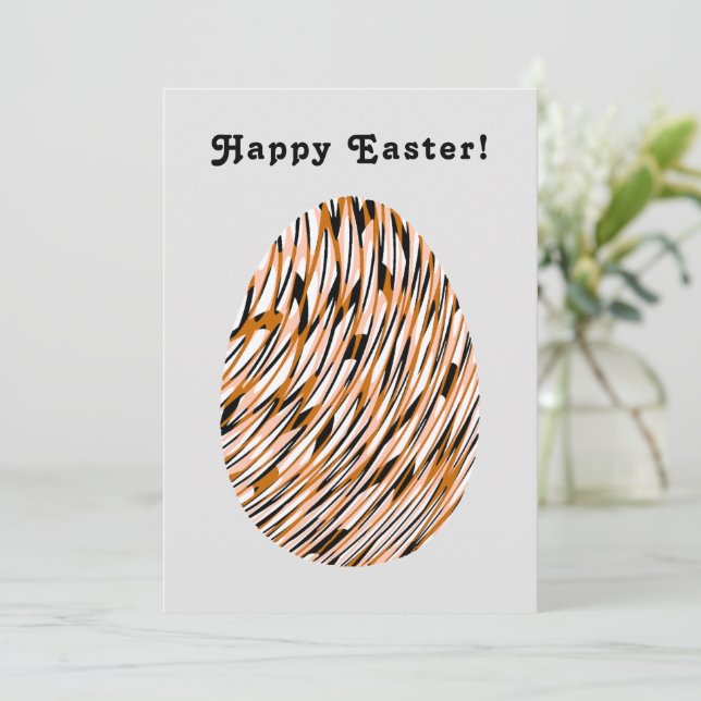 Tarjeta Festiva Elegante y moderno Resumen Arte Huevo de Pascua Gr (Anverso de pie)