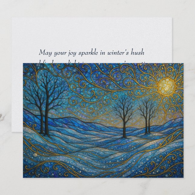 Tarjeta Festiva Elegante y moderno Whimsical Único Boho Holiday Ca (Anverso / Reverso)