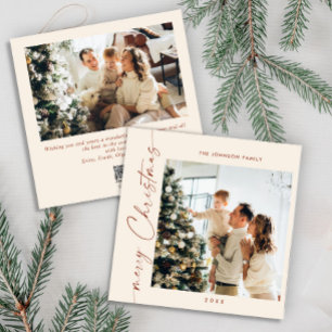 Tarjeta Festiva Elegante y sencillo, 2 Navidades de fotografía sal