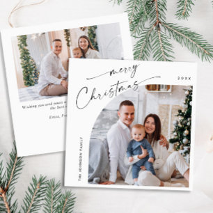 Tarjeta Festiva Elegante y sencillo, 2 Navidades de fotografía sal