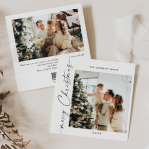 Tarjeta Festiva Elegante y sencillo, 2 Navidades de fotografía sal