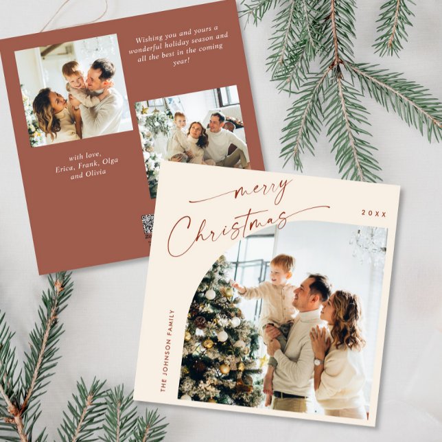 Tarjeta Festiva Elegante y simple 3 Navidades de FOTOS Saludos (Subido por el creador)