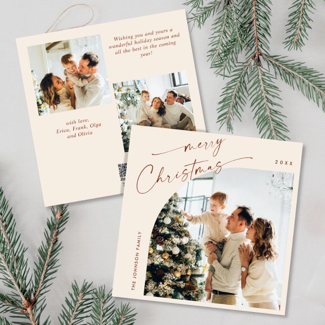 Tarjeta Festiva Elegante y simple 3 Navidades de FOTOS Saludos (Subido por el creador)