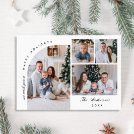 Tarjeta Festiva Elegante y simple 4 Navidades de FOTOS Saludos