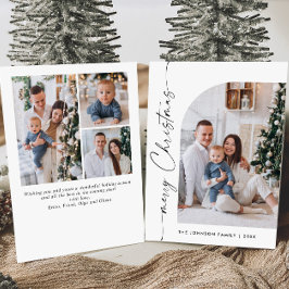 Tarjeta Festiva Elegante y simple 4 Navidades de FOTOS Saludos