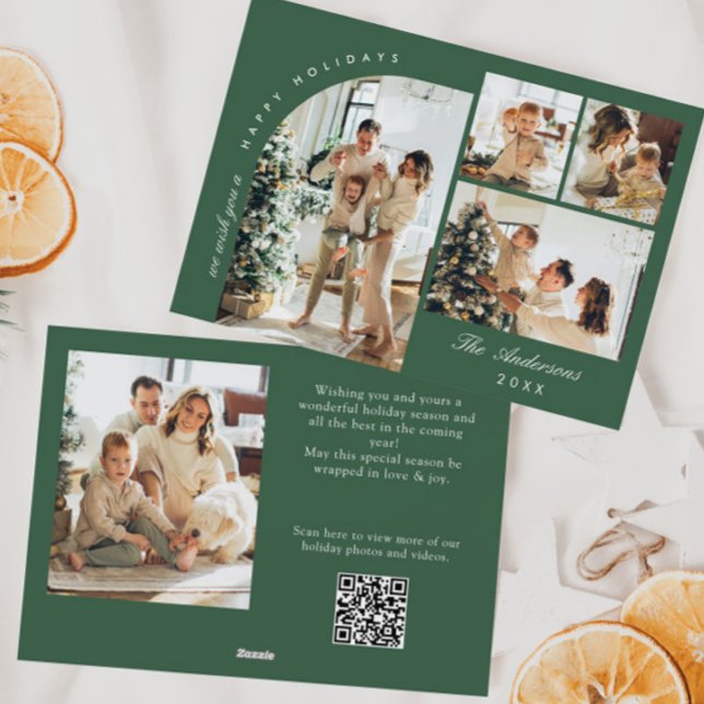 Tarjeta Festiva Elegante y simple 5 Navidades de FOTOS Saludos (Subido por el creador)