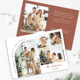 Tarjeta Festiva Elegante y simple 5 Navidades de FOTOS Saludos