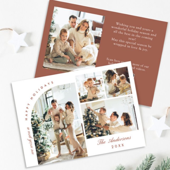 Tarjeta Festiva Elegante y simple 5 Navidades de FOTOS Saludos (Subido por el creador)