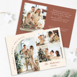 Tarjeta Festiva Elegante y simple 5 Navidades de FOTOS Saludos