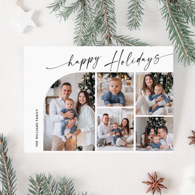 Tarjeta Festiva Elegante y simple 5 Navidades de FOTOS Saludos (Subido por el creador)