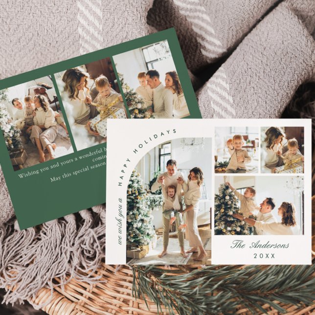 Tarjeta Festiva Elegante y simple 7 Navidades de FOTOS Saludos (Subido por el creador)