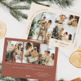 Tarjeta Festiva Elegante y simple 7 Navidades de FOTOS Saludos