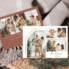 Tarjeta Festiva Elegante y simple 7 Navidades de FOTOS Saludos