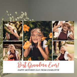 Tarjeta Festiva Elegante y simple Día de la Madre  moderno Abuela 