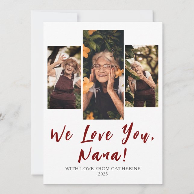 Tarjeta Festiva Elegante y simple Día de la Madre moderno Abuela 3 (Anverso)