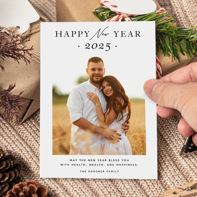 Tarjeta Festiva Elegante y simple foto de Año Nuevo 2023 (Subido por el creador)