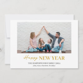 Tarjeta Festiva Elegante y simple foto de Año Nuevo Feliz Año Nuev