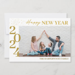 Tarjeta Festiva Elegante y simple foto de Año Nuevo Feliz Año Nuev