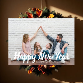 Tarjeta Festiva Elegante y simple foto de Año Nuevo Feliz Año Nuev