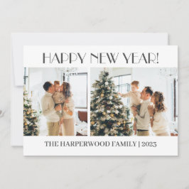 Tarjeta Festiva Elegante y simple foto de Año Nuevo Feliz Año Nuev