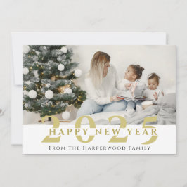 Tarjeta Festiva Elegante y simple foto de Año Nuevo Feliz Año Nuev