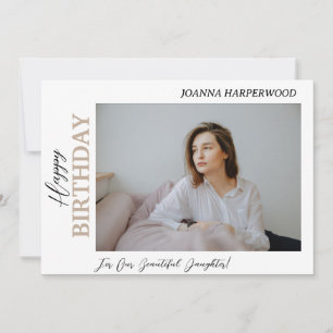 Tarjeta Festiva Elegante y simple foto estilo cumpleaños