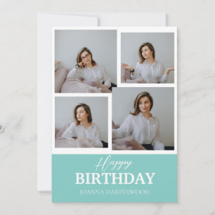 Tarjeta Festiva Elegante y simple foto estilo cumpleaños