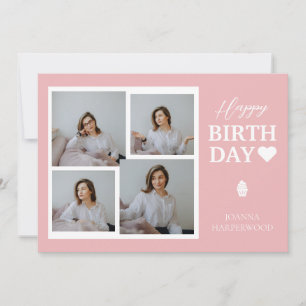 Tarjeta Festiva Elegante y simple foto estilo cumpleaños