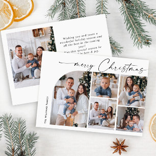Tarjeta Festiva Elegante y simple Navidades de 6 FOTOS Saludos