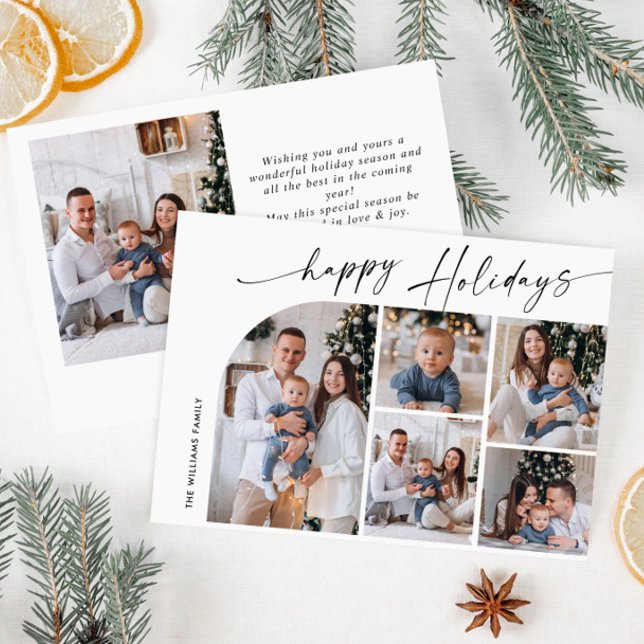 Tarjeta Festiva Elegante y simple Navidades de 6 FOTOS Saludos (Subido por el creador)