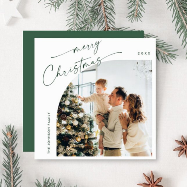 Tarjeta Festiva Elegante y simple Navidades de fotografía saludand (Subido por el creador)